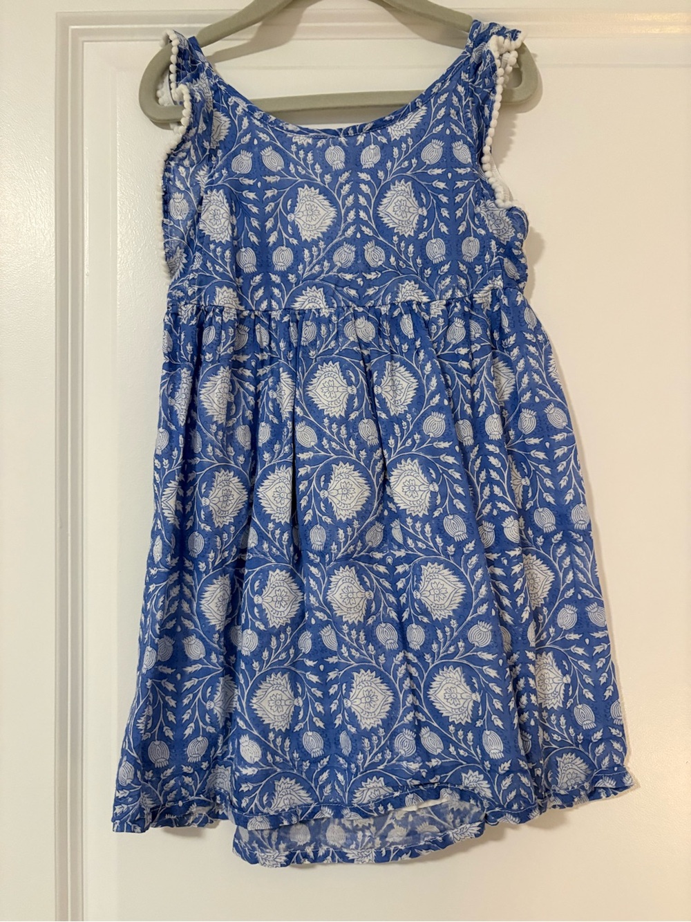 Mer St. Barth | Blue Floral Cotton Sundress for Girls